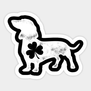 Dachshund Silhouette Shamrock St Patricks Day Sticker